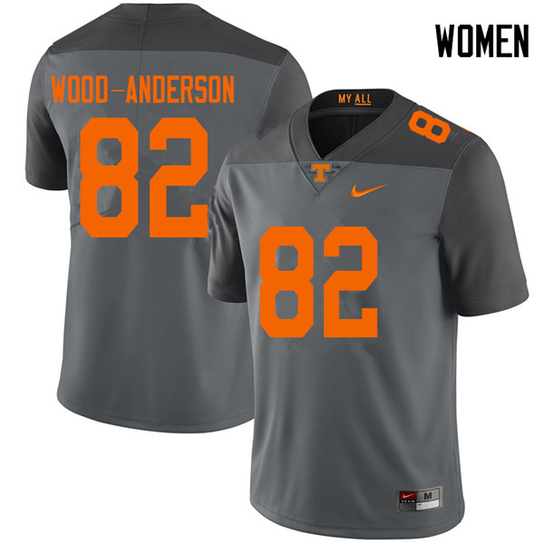 Women #82 Dominick Wood-Anderson Tennessee Volunteers College Football Jerseys Sale-Gray - Click Image to Close